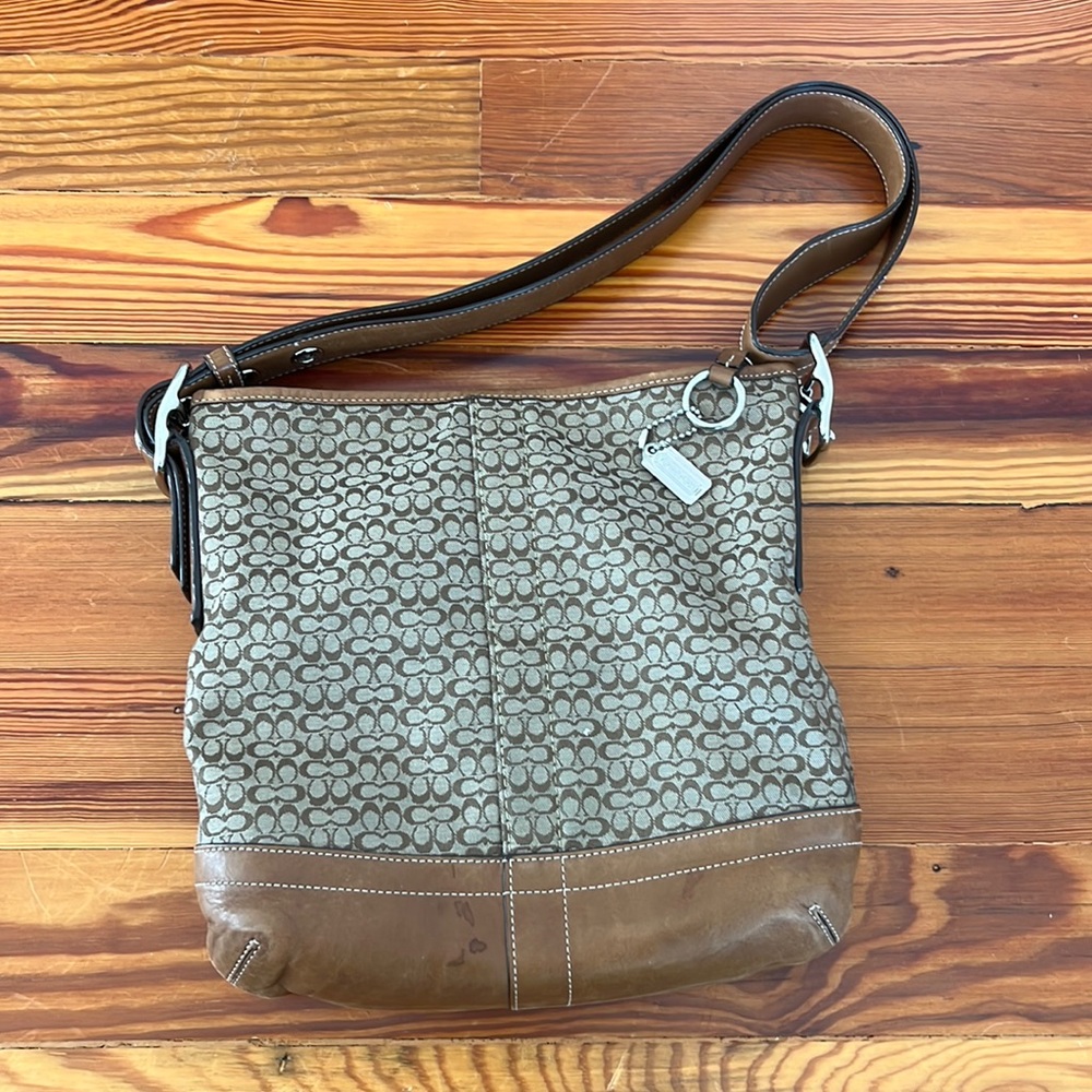 Coach Mini Signature Duffle Handbag 10417 Messenger Purse Bag Crossbody